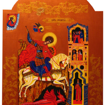 图画 标题为“Св.Георгий Победоно…” 由Helen Arts, 原创艺术品, 其他