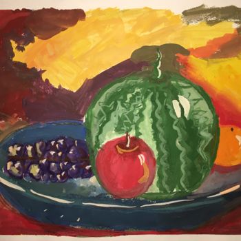Painting titled "Favorite fruits" by Miya Popelygina, Original Artwork