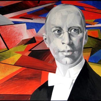 Malerei mit dem Titel "Сергей Прокофьев." von Ivan Podgainyi, Original-Kunstwerk