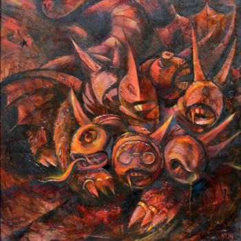Картина под названием "Зверь" - Ivan Podgainyi, Подлинное произведение искусства, Масло