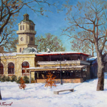 Painting titled ""Winter in the City"" by Vasiliy Pohomov, Original Artwork, Oil