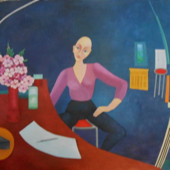 Painting titled "Réflexion" by Christiane Poisson, Original Artwork, Acrylic