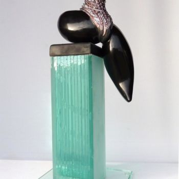 Skulptur mit dem Titel "Equilibriste" von Didier Poisson, Original-Kunstwerk, Glas