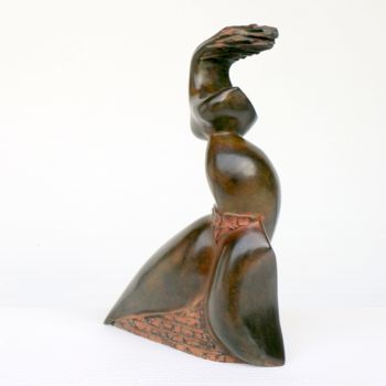 Sculpture titled "Face au vent" by Didier Poisson, Original Artwork, Metals
