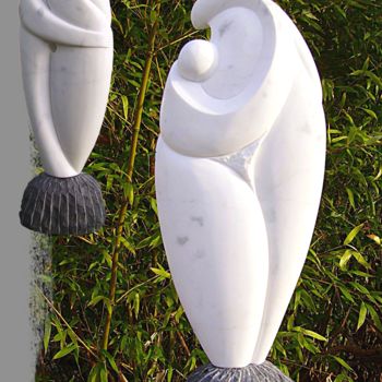 Sculpture titled "Premier jour" by Didier Poisson, Original Artwork, Stone