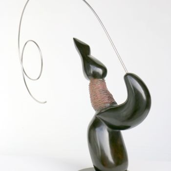 Sculpture titled "Voltige" by Didier Poisson, Original Artwork, Metals