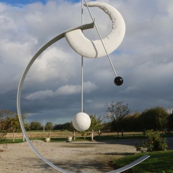 Sculpture titled "Un jour de pleine l…" by Didier Poisson, Original Artwork, Stainless Steel