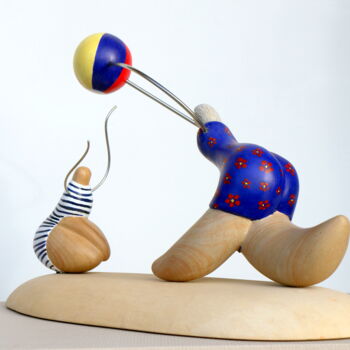 Escultura intitulada "Jeux de plage" por Didier Poisson, Obras de arte originais, Pedra
