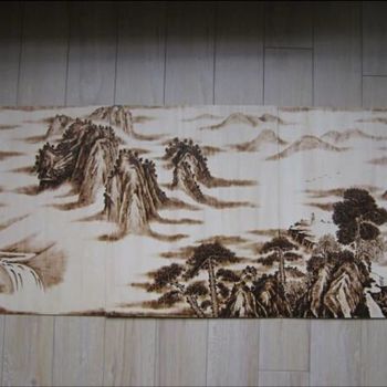 Malarstwo zatytułowany „wood pokerworker” autorstwa Yan Yusu, Oryginalna praca, Olej