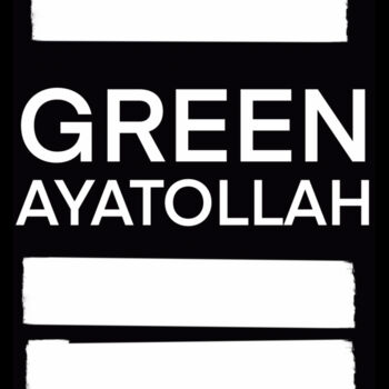 Painting titled "Green ayatollah con…" by Pol Attard, Original Artwork, Digital Painting