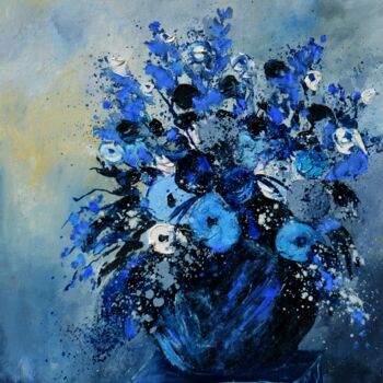 "Blue still life 4523" başlıklı Tablo Pol Ledent tarafından, Orijinal sanat, Petrol Ahşap Sedye çerçevesi üzerine monte edil…