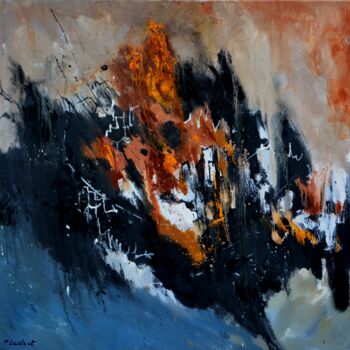 Painting titled "abstract 66234" by Pol Ledent, Original Artwork, Oil Mounted on Wood Stretcher frame