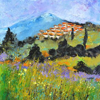 Pittura intitolato "Village in provence…" da Pol Ledent, Opera d'arte originale, Olio Montato su Telaio per barella in legno