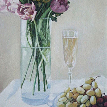 Painting titled "Still life with Cha…" by Pola.B.Alex, Original Artwork, Oil