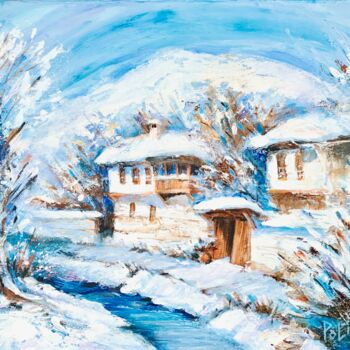 Pintura titulada "The light of winter" por Polina Gerdjikova (POLINA), Obra de arte original, Acrílico Montado en Bastidor d…