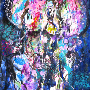 Painting titled "Jellyfish Queen" by Polina Givago, Original Artwork, Acrylic