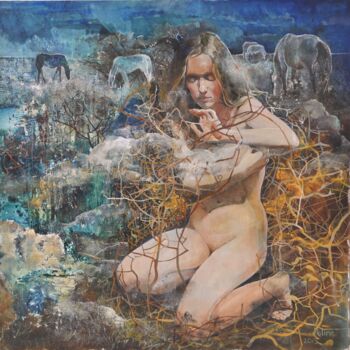 Painting titled "per-aspera-ad-astra" by Polina Kuznetsova, Original Artwork, Oil
