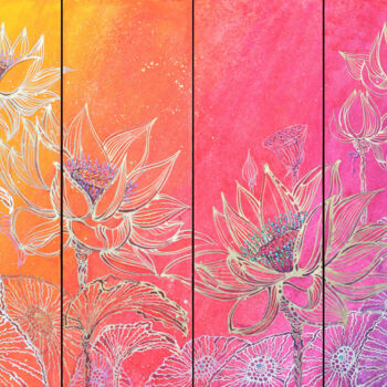 Картина под названием "loto tramonto" - Polina Ogiy, Подлинное произведение искусства, Акрил