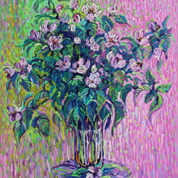 Pintura intitulada "fiori di mela" por Polina Ogiy, Obras de arte originais, Acrílico