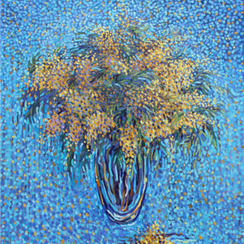 Peinture intitulée "mimosa" par Polina Ogiy, Œuvre d'art originale, Huile