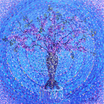 Schilderij getiteld "judas tree" door Polina Ogiy, Origineel Kunstwerk, Olie