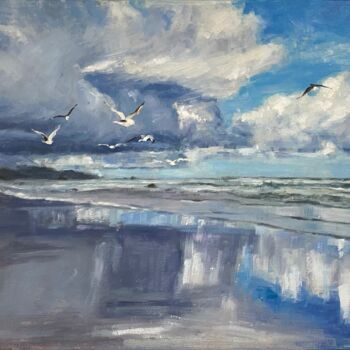绘画 标题为“Море и птицы/ Sea a…” 由Полина Середа, 原创艺术品, 油