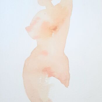 Desenho intitulada "Nude 2022" por Polina Shibanova, Obras de arte originais, Aquarela