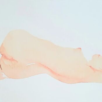 Рисунок под названием "Nude 2022 #3" - Polina Shibanova, Подлинное произведение искусства, Акварель