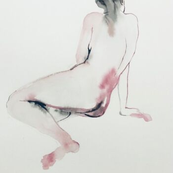 Drawing titled "Japanese sketch" by Polina Shibanova, Original Artwork, Watercolor