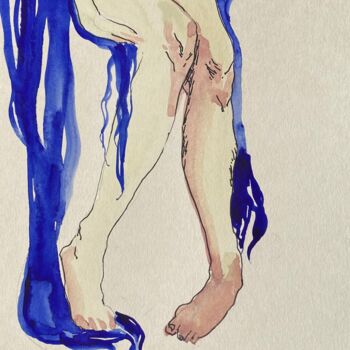 Drawing titled "Fragile legs" by Polina Shibanova, Original Artwork, Watercolor