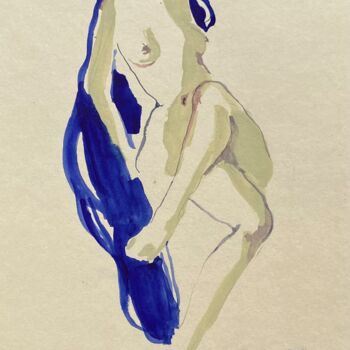 Disegno intitolato "Mermaid series" da Polina Shibanova, Opera d'arte originale, Acquarello