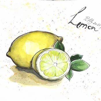 图画 标题为“Лимон” 由Polina Biletska, 原创艺术品, 水彩