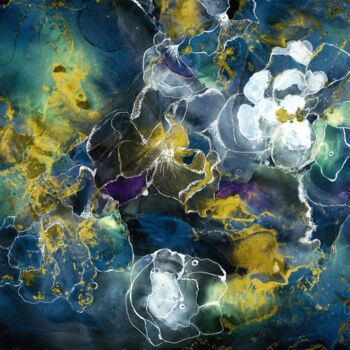 绘画 标题为“Cosmic Pond” 由Polina Turgunova, 原创艺术品, 墨