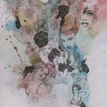「Цветочные фантазии№1」というタイトルの描画 Полина Андроноваによって, オリジナルのアートワーク