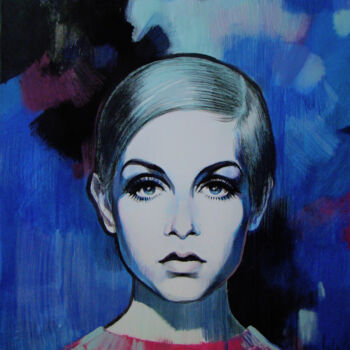 Malerei mit dem Titel "Twiggy" von Polina Andronova, Original-Kunstwerk, Acryl