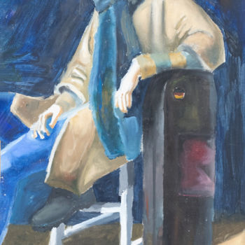 Pintura intitulada "Self portrait" por Polina Mukorina, Obras de arte originais, Óleo