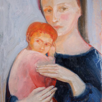 Schilderij getiteld "Sacred image" door Ekaterina Kosiak, Origineel Kunstwerk, Olie