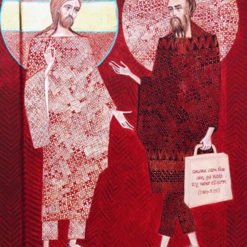 Картина под названием "Paul, Apostole of C…" - Minja Poljak, Подлинное произведение искусства, Темпера