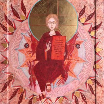 Peinture intitulée "Jesus Christos" par Minja Poljak, Œuvre d'art originale, Tempera