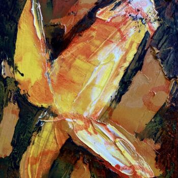 Картина под названием "Солнечная бабочка" - Полина Заремба, Подлинное произведение искусства, Масло