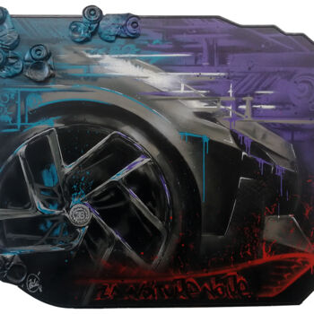 Painting titled "MYBENTLEY" by Polonova, Original Artwork, Spray paint Mounted on Other rigid panel