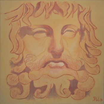 Painting titled "ANTIQUUS DEUS" by Polo'S Paintings, Original Artwork, Acrylic