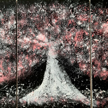 Malerei mit dem Titel "Night peach" von Poly, Original-Kunstwerk, Acryl