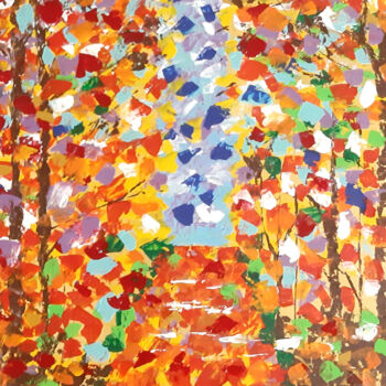 Pintura intitulada "Autumn weather (int…" por Poly, Obras de arte originais, Acrílico Montado em Outro painel rígido