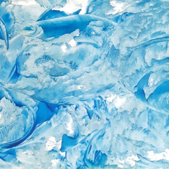Картина под названием "Ocean (abstract hot…" - Poly, Подлинное произведение искусства, Воск