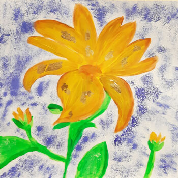 Pittura intitolato "Beautiful flower (a…" da Poly, Opera d'arte originale, Acrilico