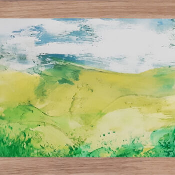 Peinture intitulée "Summer landscape (w…" par Poly, Œuvre d'art originale, Cire