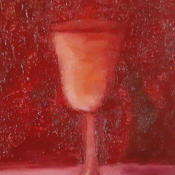 Painting titled "Glass of Passion (o…" by Poly, Original Artwork, Oil Mounted on Cardboard