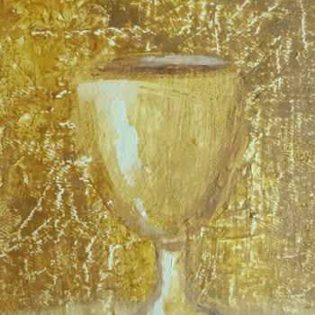 Картина под названием "Golden cup (old sty…" - Poly, Подлинное произведение искусства, Масло Установлен на картон