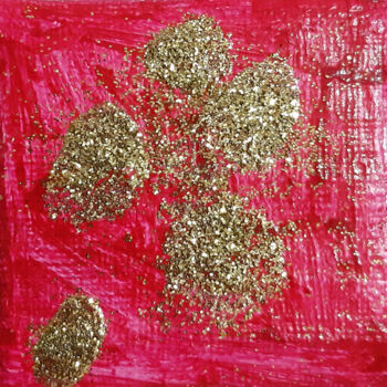 Painting titled "Fireworks. Golden r…" by Poly, Original Artwork, Acrylic Mounted on Cardboard